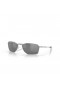 Oakley Savitar Sunglasses Satin Chrome Frame Prizm Black Polarized Lenses