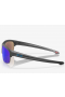 Oakley Sliver Edge Sunglasses Steel Frame Sapphire Iridium Polarized Lenses