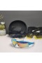 Oakley Radar Path Sunglasses White Blue Frame Galaxy Gold Lenses