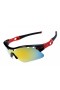 Oakley radarlock pitch sunglasses black red / fire iridium