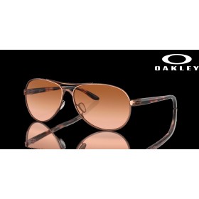 Oakley Feedback Vr50 Brown Gradient Lenses Rose Gold Frame Sunglasses