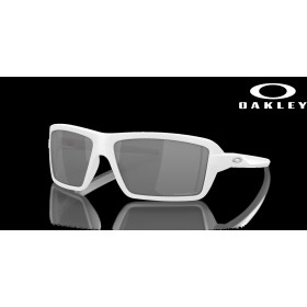 Oakley Cables Prizm Black Polarized Lenses Matte White Frame Sunglasses