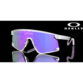 Oakley BXTR Metal Prizm Violet Lenses Matte Clear Frame Sunglasses