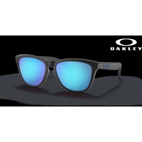 Oakley Frogskins (Low Bridge Fit) Prizm Sapphire Lenses Matte Black Frame Sunglasses