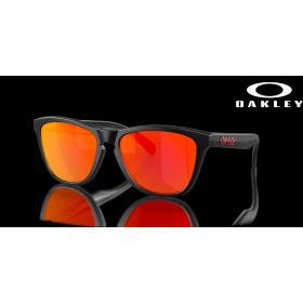 Oakley Frogskins (Low Bridge Fit) Prizm Ruby Lenses Matte Black Frame Sunglasses