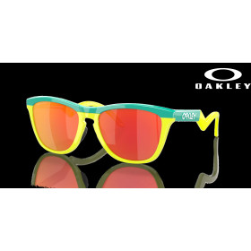 Oakley Frogskins Hybrid Prizm Ruby Lenses Celeste/Tennis Ball Yellow Frame Sunglasses