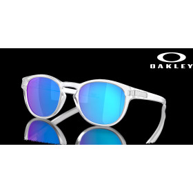 Oakley Latch (Low Bridge Fit) Prizm Sapphire Polarized Lenses Matte Clear Frame Sunglasses