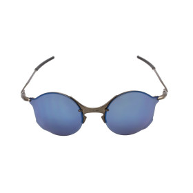 Oakley Unisex Tailend Gray Frame Blue Lens Round 56mm Sunglasses