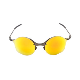 Oakley Unisex Tailend Gray Frame Yellow Lens Round 56mm Sunglasses