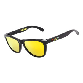 Oakley Unisex Frogskins Black Frame Yellow Lens Rectangular 55mm Sunglasses