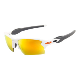 Oakley Men's Flak 2.0 Xl White Frame Yellow Lens Semi Rimless 59mm Sunglasses