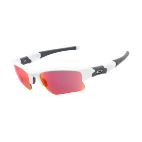 Oakley Men's Flak White Frame Pink Lens Rectangular 63mm Sunglasses