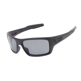 Oakley Men's Turbine Black Frame Gray Lens Rectangular 65mm Polarized Sunglasses