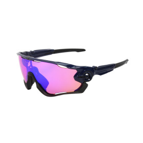 Oakley Men's Jaw Breaker Blue Frame Blue Lens Shield Sunglasses