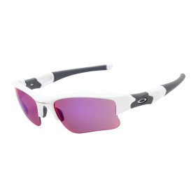 Oakley Men's Flak White Frame Purple Lens Rectangular 63mm Sunglasses