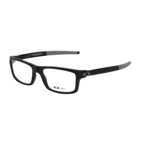 Oakley Unisex Currency Black Frame Transparent Lens Rectangular 54mm Glasses