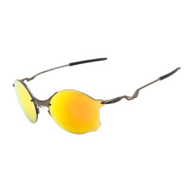 Oakley Unisex Tailend Gray Frame Yellow Lens Round 56mm Sunglasses
