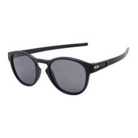 Oakley Unisex Latch Black Frame Gray Lens Oval 53mm Sunglasses