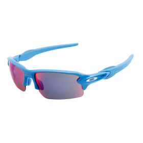 Oakley Men's Flak 2.0 Blue Frame Purple Lens Semi Rimless 59mm Sunglasses