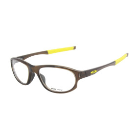 Oakley Unisex Crosslink Brown Frame Transparent Lens Oval 54mm Glasses