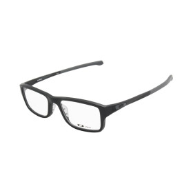 Oakley Unisex Chamfer Black Frame Transparent Lens Rectangular 55mm Glasses