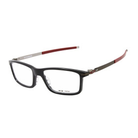 Oakley Unisex Pitchman Black Frame Transparent Lens Rectangular 55mm Glasses