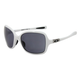 Oakley Women's OBSESSED White Frame Gray Lens Butterfly 58mm Sunglasses
