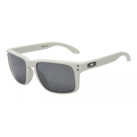 Oakley Men's Holbrook White Frame Gray Lens Rectangular 55mm Polarized Sunglasses