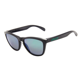 Oakley Women's Frogskins Black Frame Green Lens Oval 55mm Polarized Sunglasses