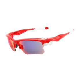 Oakley Men's Fast Jacket Xl Red Frame Purple Lens Rectangular 71mm Sunglasses