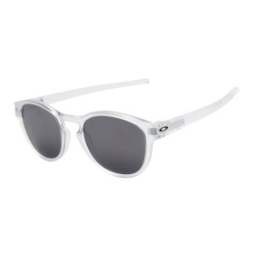 Oakley Unisex Latch Clear Frame Gray Lens Oval 53mm Sunglasses