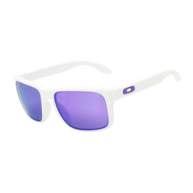 Oakley Unisex Holbrook White Frame Purple Lens Rectangular 55mm Sunglasses