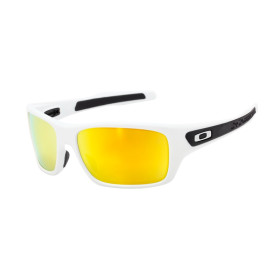 Oakley Men's Turbine White Frame Yellow Lens Rectangular 65mm Sunglasses