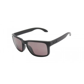 Oakley Unisex Holbrook Black Frame Purple Lens Square 55mm Polarized Sunglasses