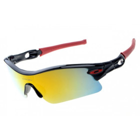 Oakley radar pitch sunglass polished black / fire iridium