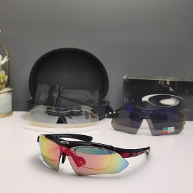 Oakley 0089 Sunglasses Red Black Frame Polarized Galaxy Lenses