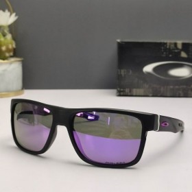 Oakley Crossrange Sunglasses Matte Black Frame Prizm Polarized Purple Lenses