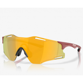 Oakley Cybr Zero Sunglasses Matte Iron Red Frame Prizm 24k Lenses
