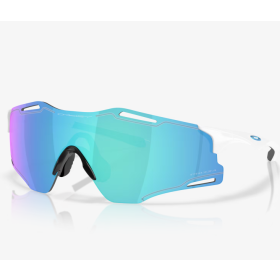 Oakley Cybr Zero Sunglasses Polished White Frame Prizm Sapphire Lenses