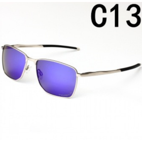 Oakley Ejector Sunglasses Satin Chrome Frame Prizm Deep Blue Lenses