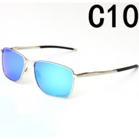 Oakley Ejector Sunglasses Satin Chrome Frame Prizm Sapphire Lenses
