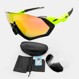 Oakley Flight Jacket Sunglasses OO9401 Black Green Frame Prizm Ruby Lens