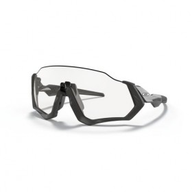 Oakley Flight Jacket™ Sunglasses Steel Frame Clear To Black Iridium Photochromic Lens