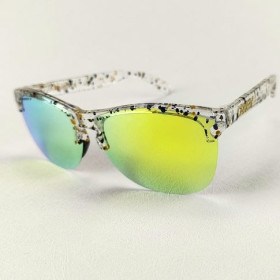 Oakley Frogskins Lite Sunglasses Clear Spots Frame Prizm Green Lenses