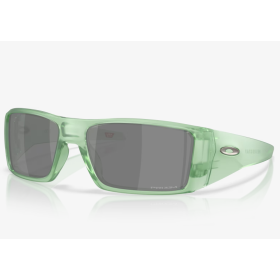 Oakley Heliostat Sunglasses Matte Transparent Jade Frame Prizm Black Lenses