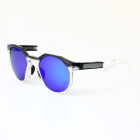 Oakley HSTN Sunglasses Black Clear Frame Prizm Deep Blue Lenses