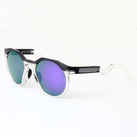 Oakley HSTN Sunglasses Black Clear Frame Prizm Violet Lenses