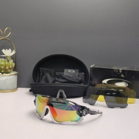 Oakley Jawbreaker Sunglasses Black White Frame Prizm Galaxy Ruby Lenses