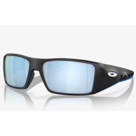 Oakley Los Angeles Chargers Heliostat Sunglasses Matte Black Frame Prizm Deep Water Polarized Lenses