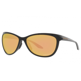 Oakley Pasque Sunglasses Polished Black Frame Prizm Rose Gold Polarized Lenses
